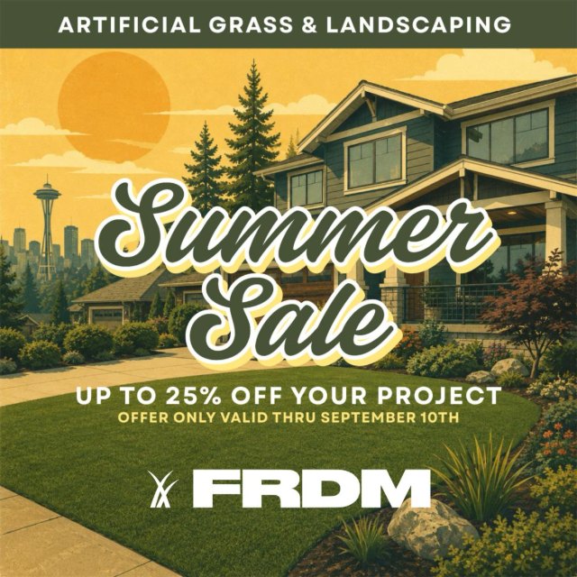 FRDM ad: Seattle summer sale, up to 25% off your project